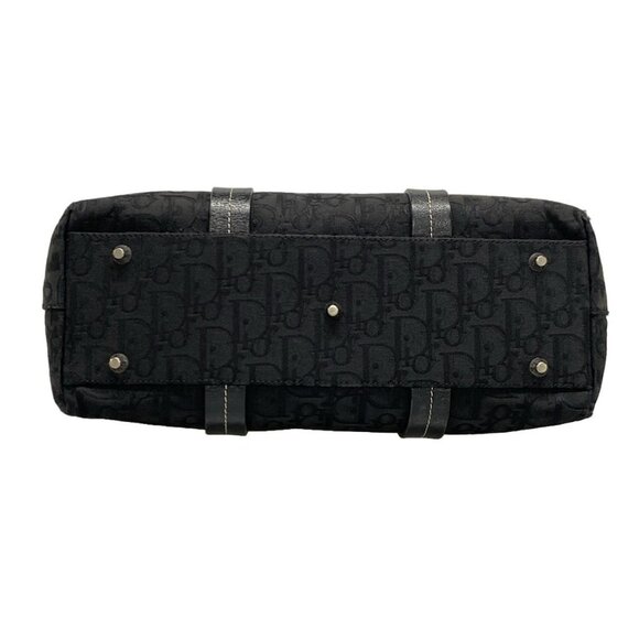 Auth DIOR/ChristianDior Flower,Trotter - Black Jacquard Leather Tote Bag - Picture 5 of 16